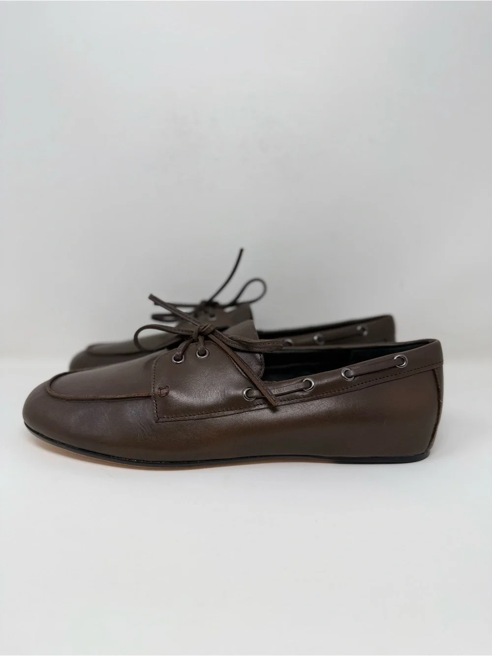 New Vince Marin Boat Shoe Brown Leather Sz 10
